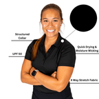 Black Women's Sleeveless Polo