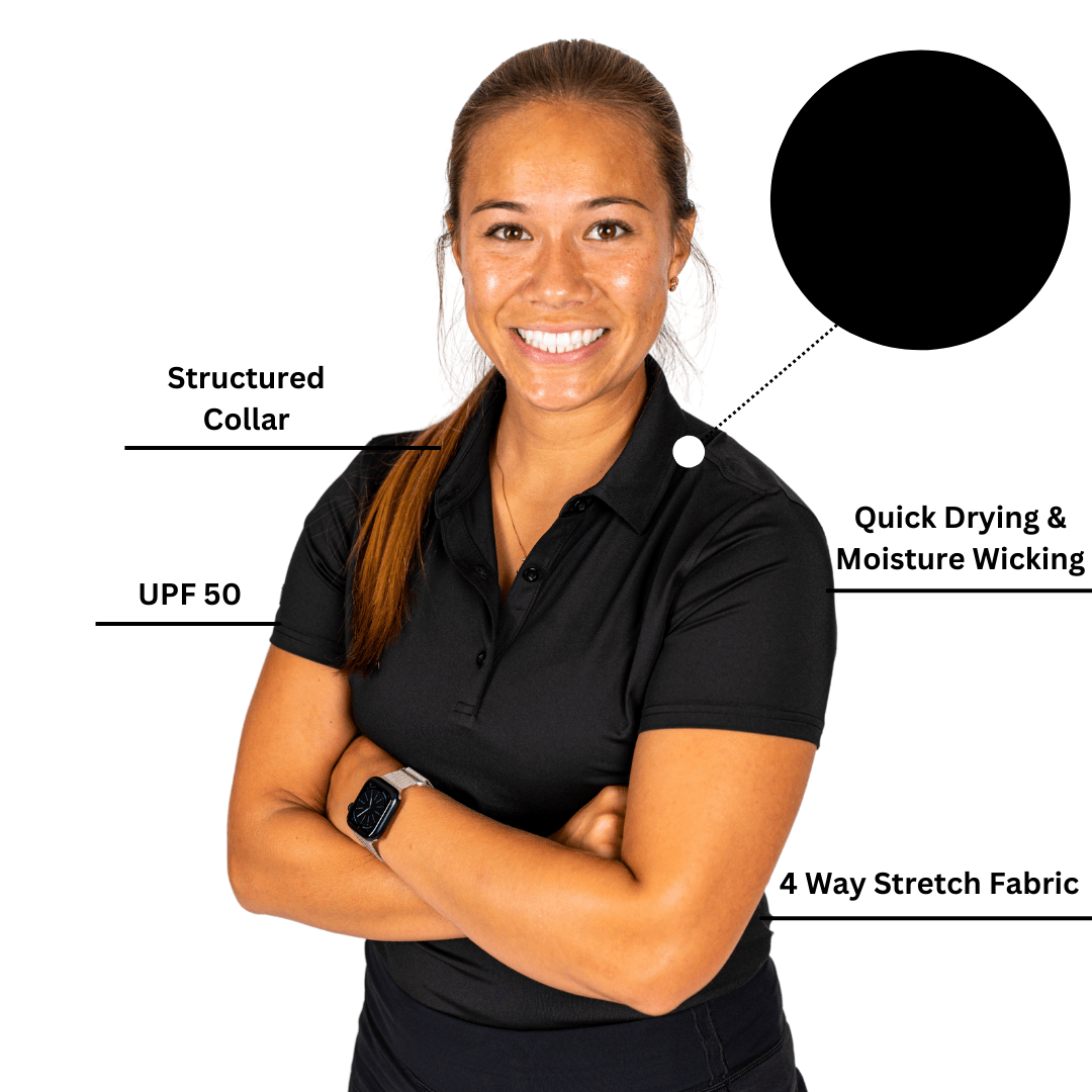 Black Women's Sleeveless Polo