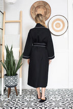 Women’s Waffle Piping Bathrobe Lightweight Spa-Style Comfort