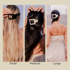Coconut White Medium Flat Square Hair Clip