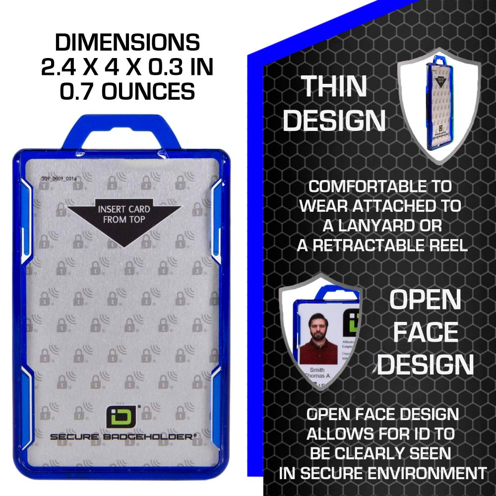Secure Badge Holder Duolite ® Vertical 2 ID Card Holder Retractable Reel and Lanyard Bundle