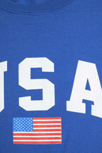Blue Loose Long T-Shirt with USA Logo