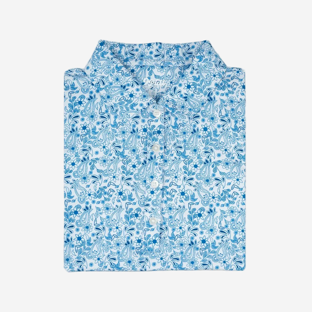 Blue Paisley Women's Polo (Sleeveless)