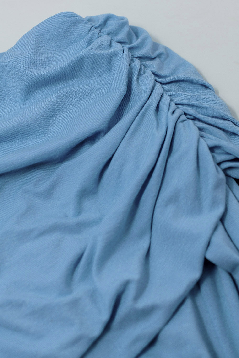 Bodycon Off Shoulder Top in Light Blue