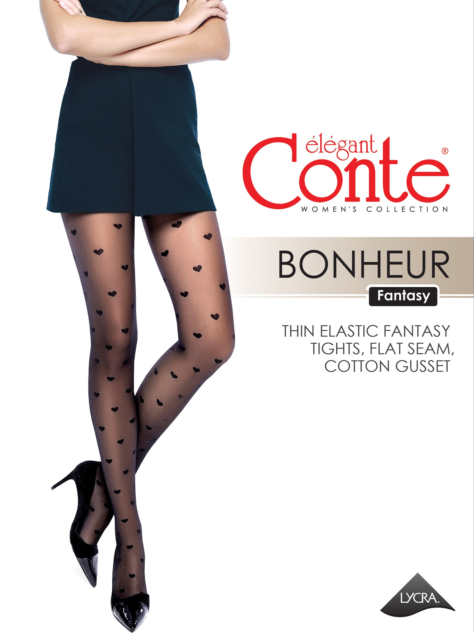 Fantasy Tights Conte Bonheur | Hearts Pattern
