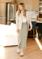 Bradi Side Zipper Athletic Midi Skirt