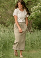 Bradi Side Zipper Athletic Midi Skirt