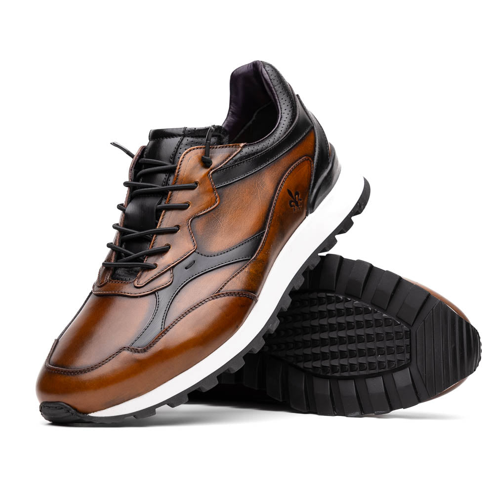 Bravo Hand Finished Trainer | Cognac/Black