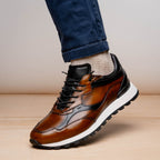 Bravo Hand Finished Trainer | Cognac/Black