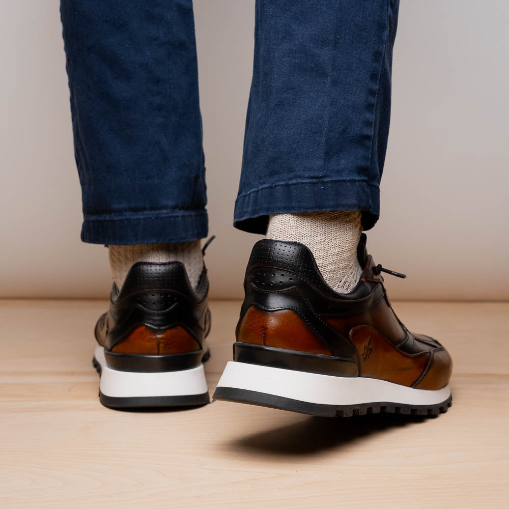 Bravo Hand Finished Trainer | Cognac/Black