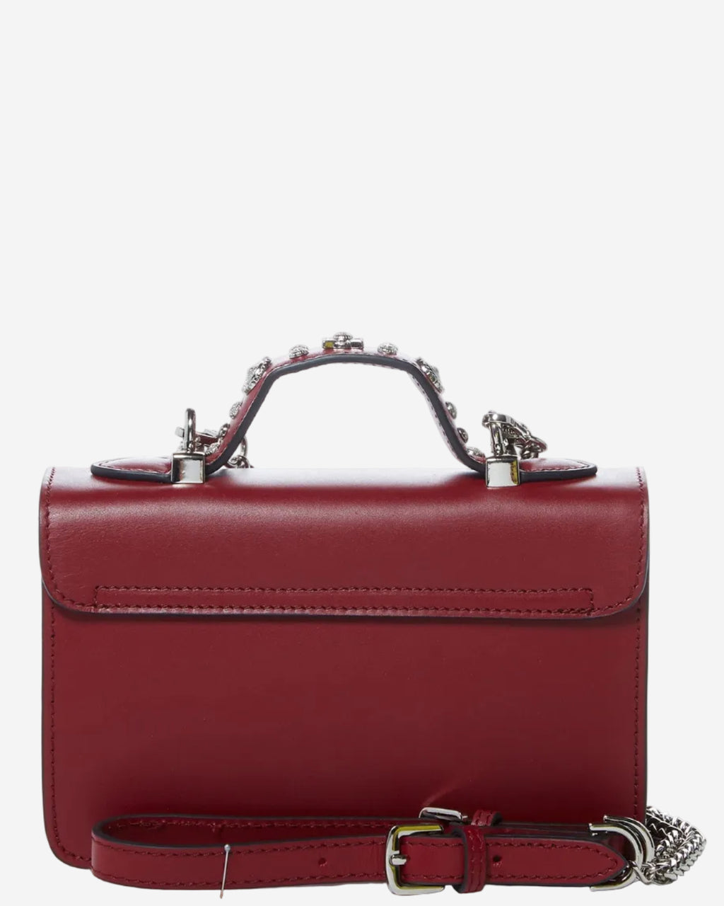 Studded Small Leather Crossbody Purse Bag | Burgundy
