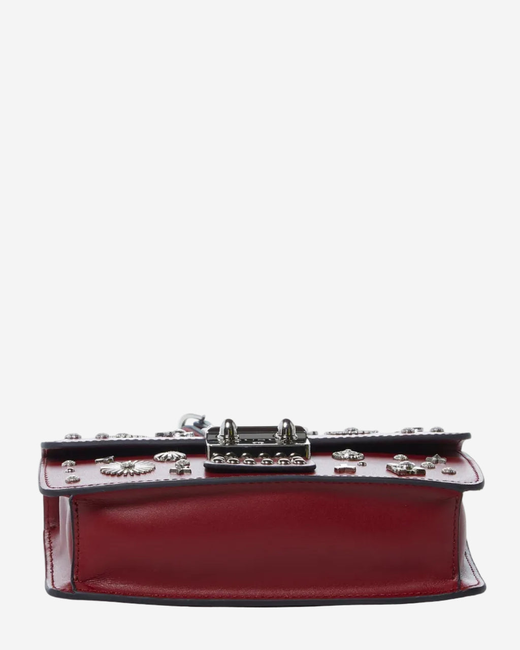 Studded Small Leather Crossbody Purse Bag | Burgundy