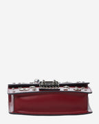 Studded Small Leather Crossbody Purse Bag | Burgundy