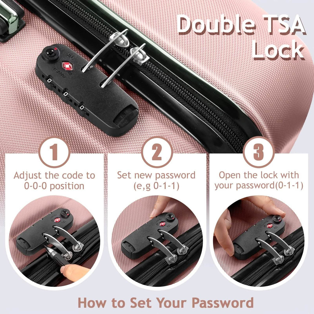 3-Piece Hard Shell Luggage Set with TSA Lock