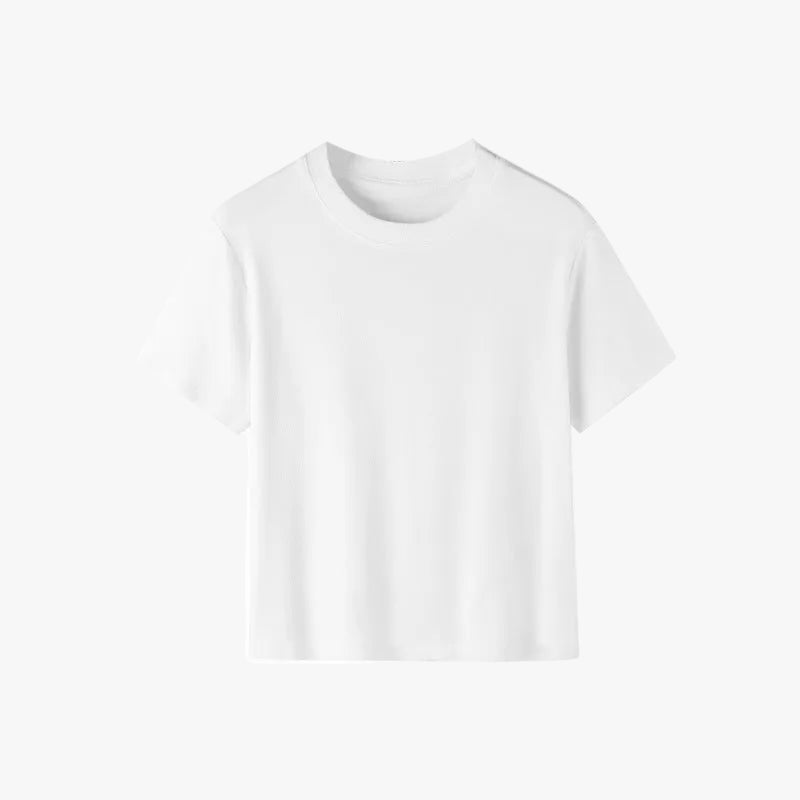 Slim Fit Solid Color Combed Cotton Top