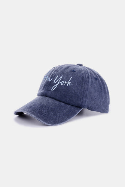 City Embroidered Washed Baseball Cap