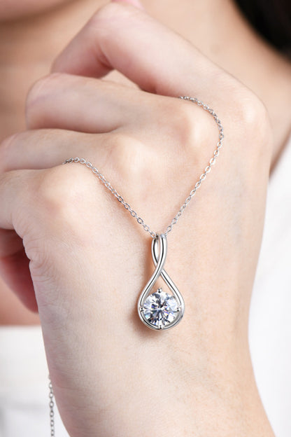 Silver 2 Ct Moissanite Pendant Necklace