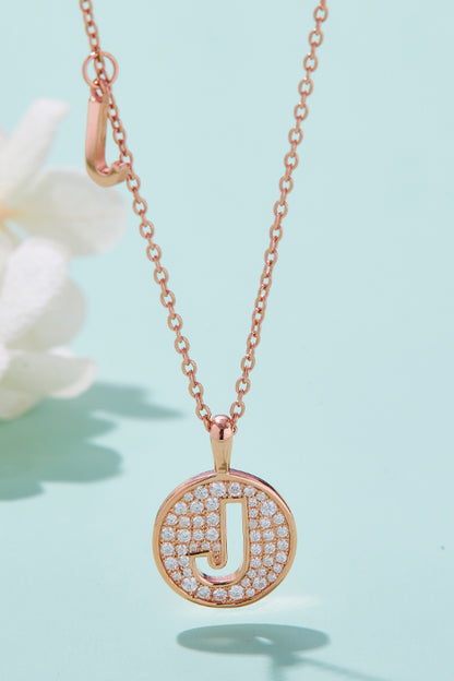 Letters A to J Pendant Necklace with Moissanites