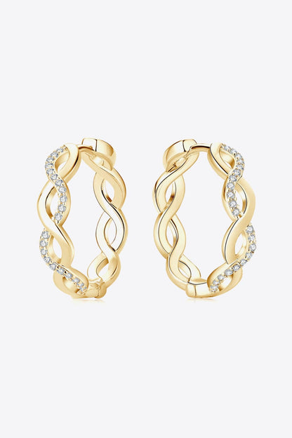 Crisscross Moissanite Hoop Earrings