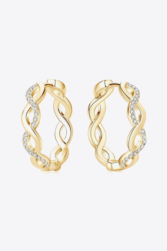 Crisscross Moissanite Hoop Earrings