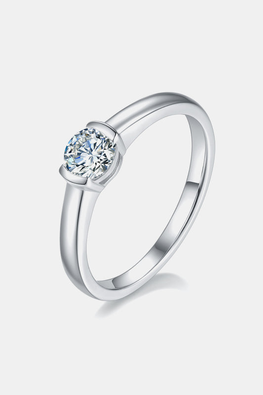 Moissanite Solitaire Ring in 925 Sterling Silver