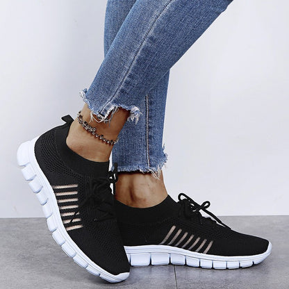 Breathable Mesh Lace-Up Sneakers