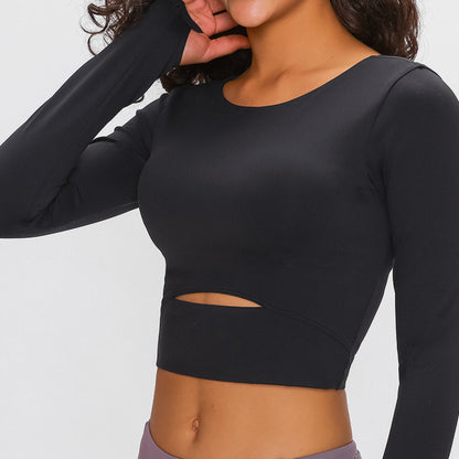 Long Sleeve Crop Top with Sports Strap