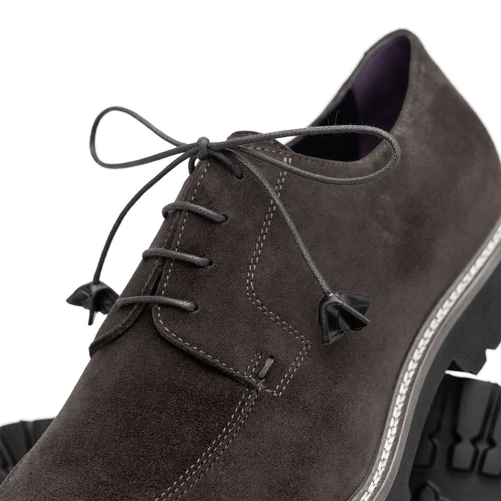 CAMPO Sueded Goatskin Lace-Up | Grey