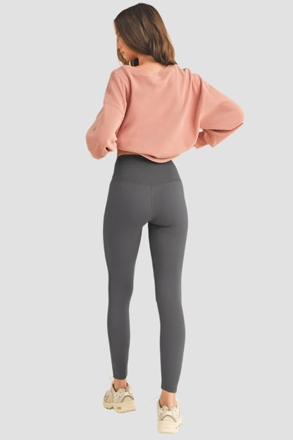 Fleece Lined High Waisted Leggings Gray