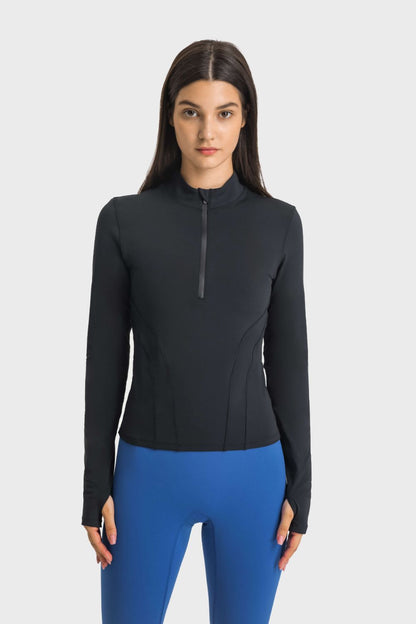 Half Zip Long Sleeve Sports Top