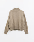 Chunky Knit Sweater in Beige with Turtleneck