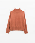 Chunky Knit Sweater in Camel with Turtleneck
