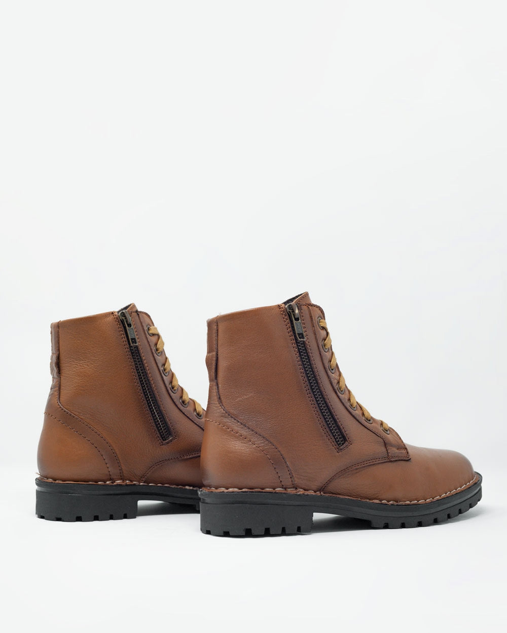 Chunky Military Boots in Brown