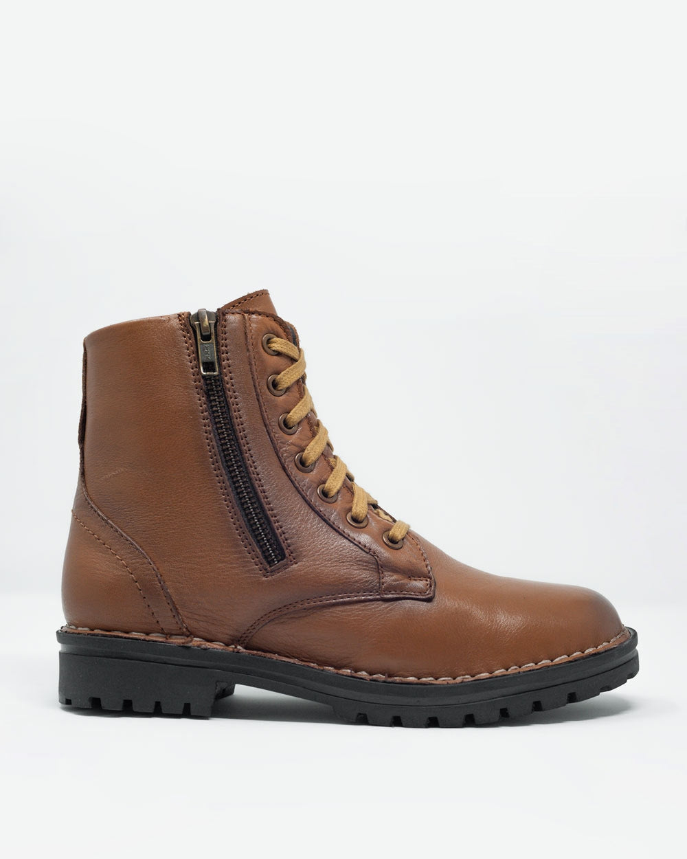Chunky Military Boots in Brown
