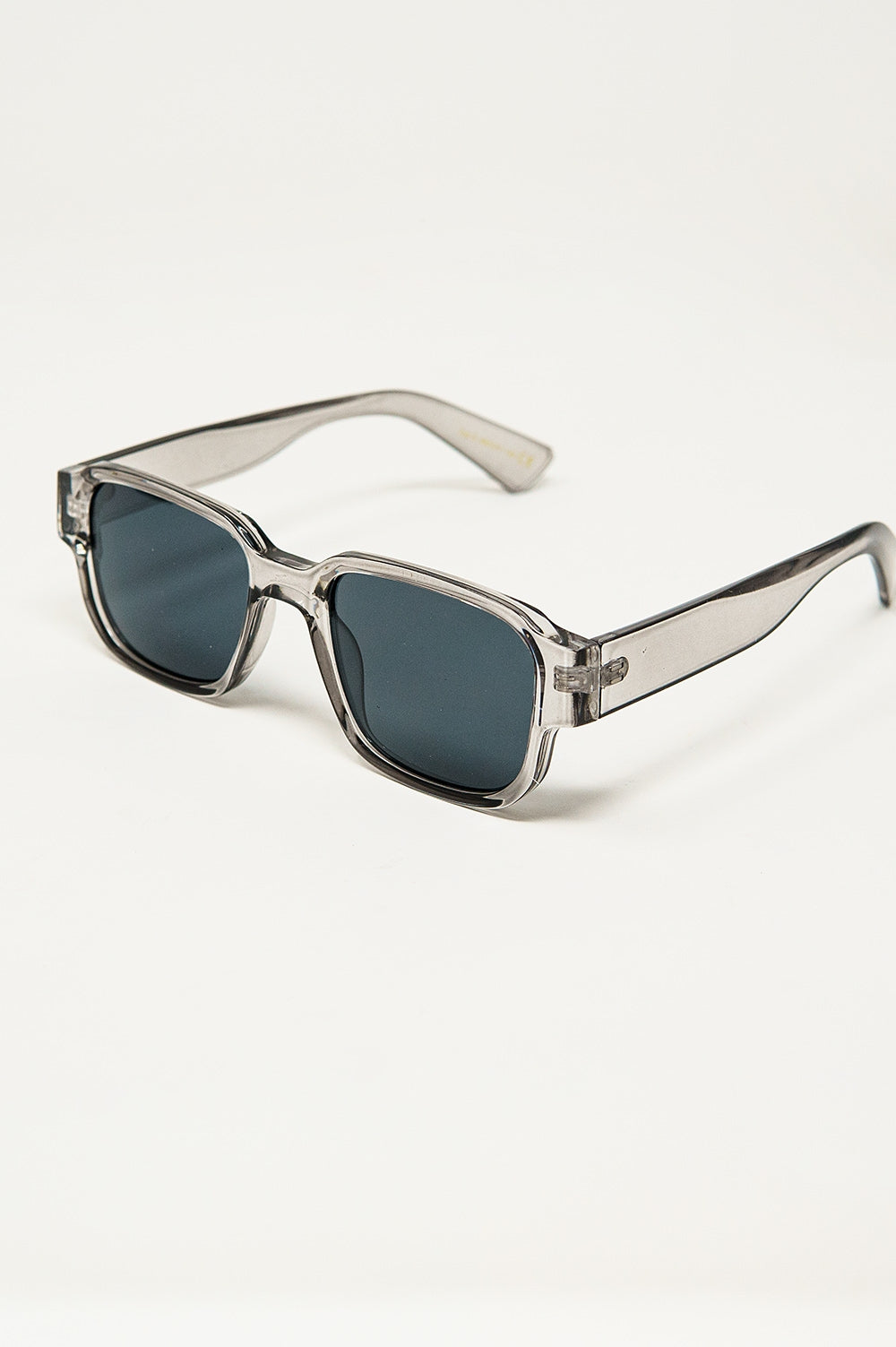 Chunky Square Sunglasses in Crystal Grey