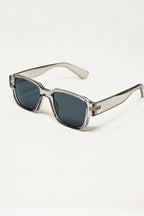 Chunky Square Sunglasses in Crystal Grey