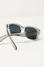 Chunky Square Sunglasses in Crystal Grey