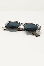 Chunky Square Sunglasses in Crystal Grey