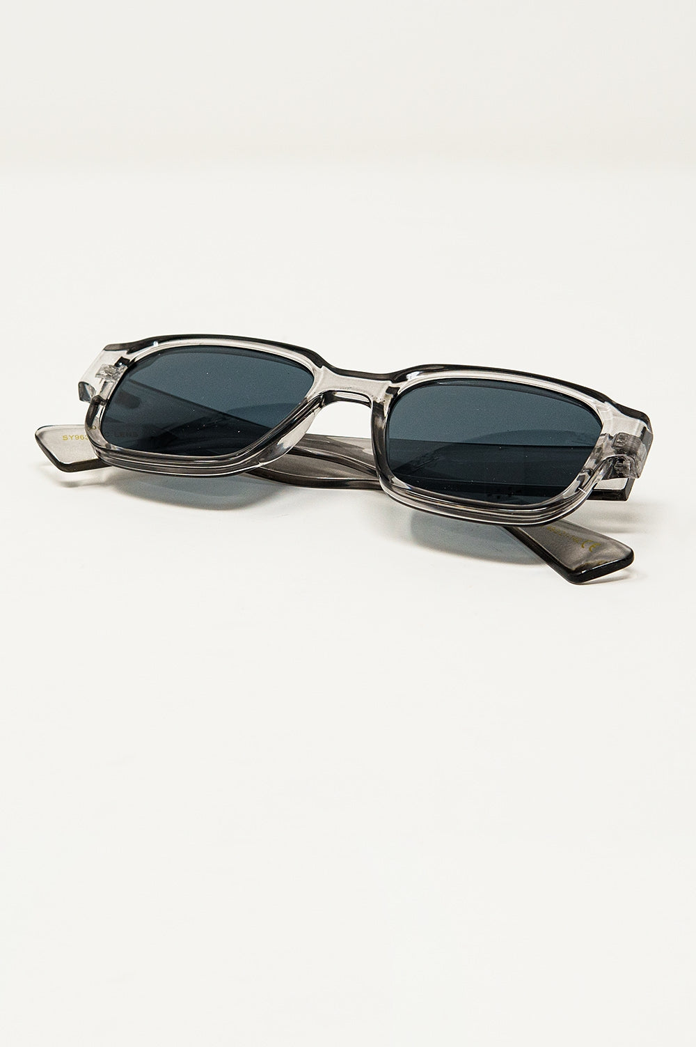 Chunky Square Sunglasses in Crystal Grey