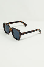 Chunky Square Sunglasses with  Dark Brown Tortoise Shell Frame