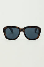 Chunky Square Sunglasses with  Dark Brown Tortoise Shell Frame