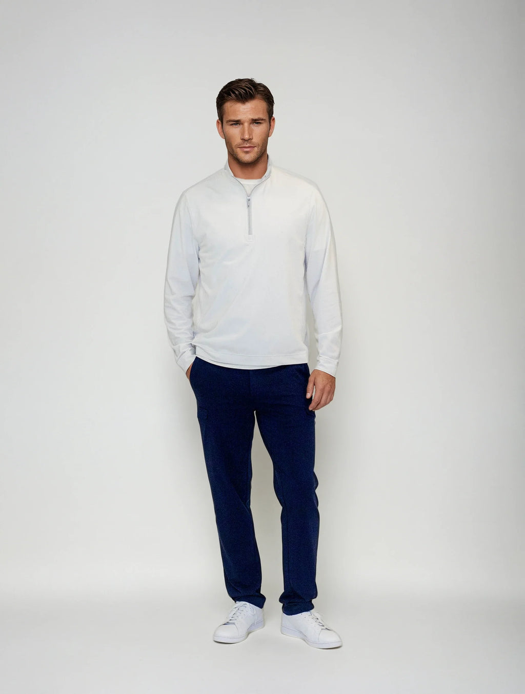 Buki Cinqo Travel Half Zip Navy/White | 2-Pack