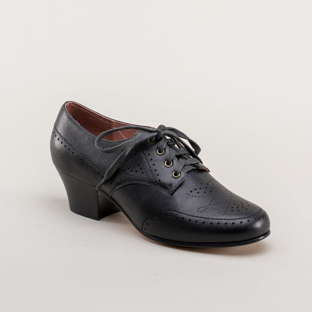 Claire 1940s Oxfords | Black