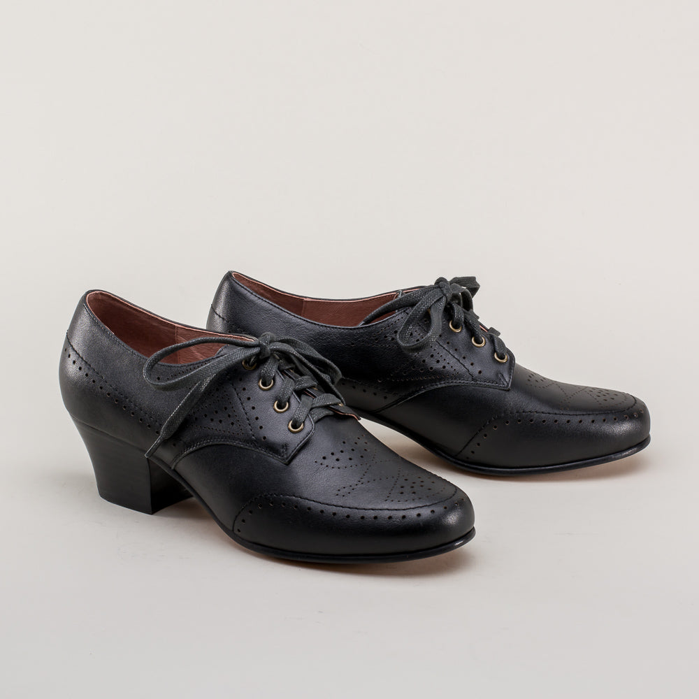 Claire 1940s Oxfords | Black