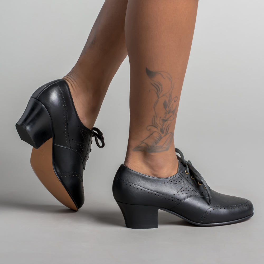 Claire 1940s Oxfords | Black