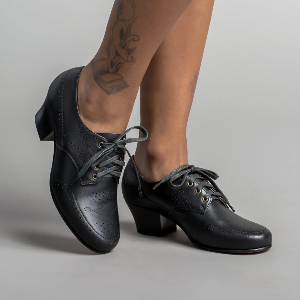 Claire 1940s Oxfords | Black