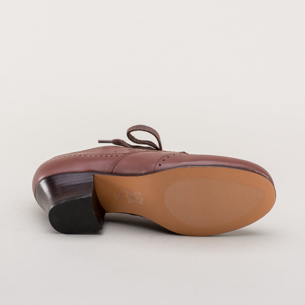 Claire 1940s Oxfords | Brown