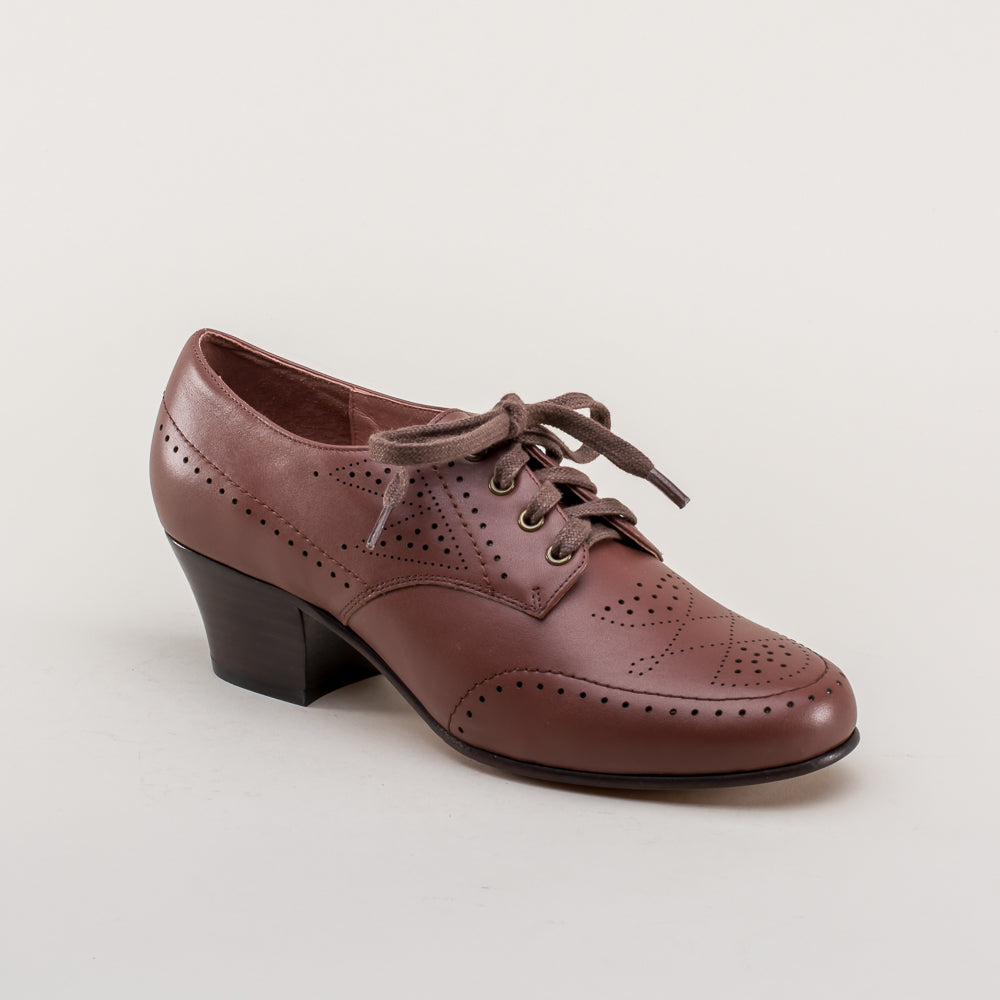 Claire 1940s Oxfords | Brown