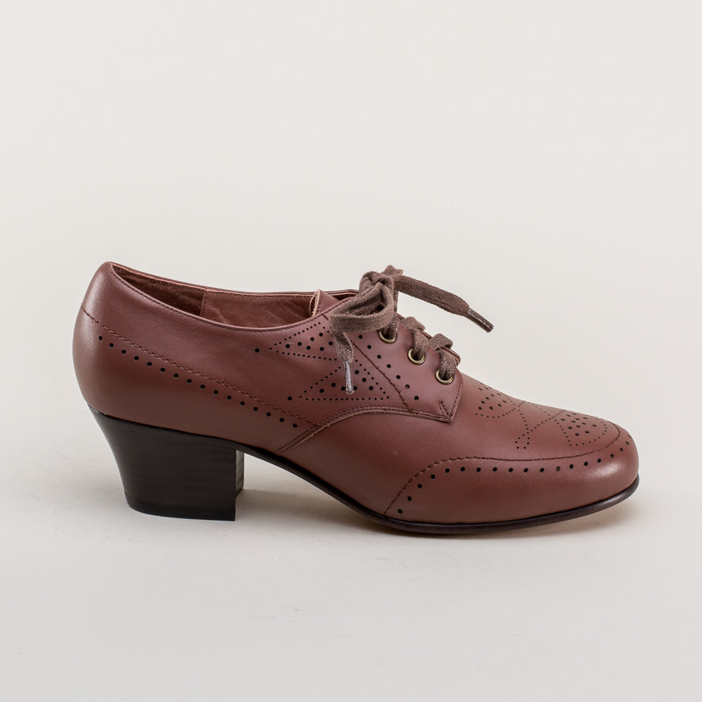 Claire 1940s Oxfords | Brown
