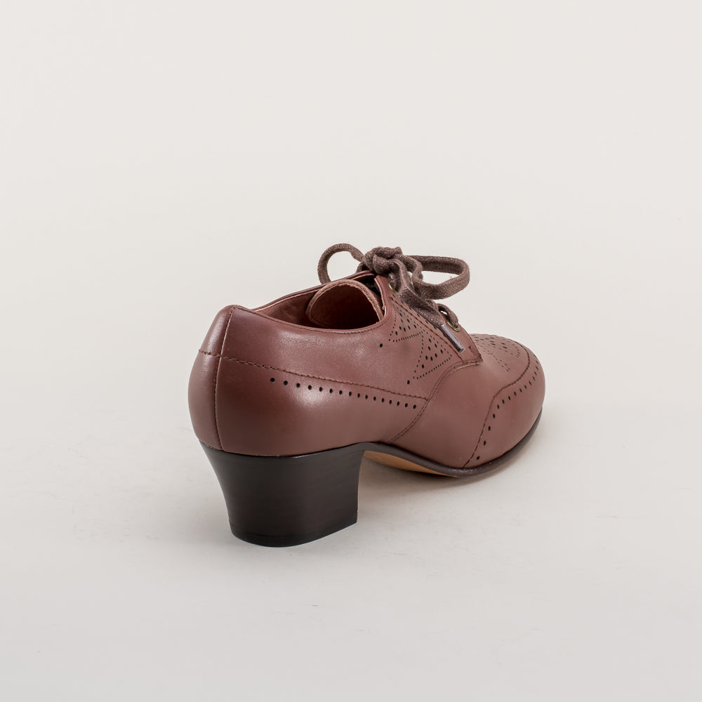 Claire 1940s Oxfords | Brown